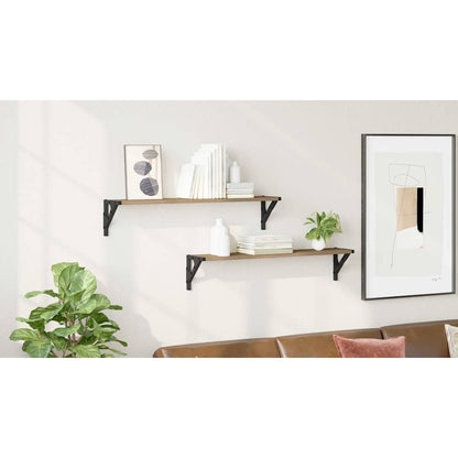 Wall Shelves with Shelf 2 pcs Artisan Oak 80 x 15 x 15.5 cm