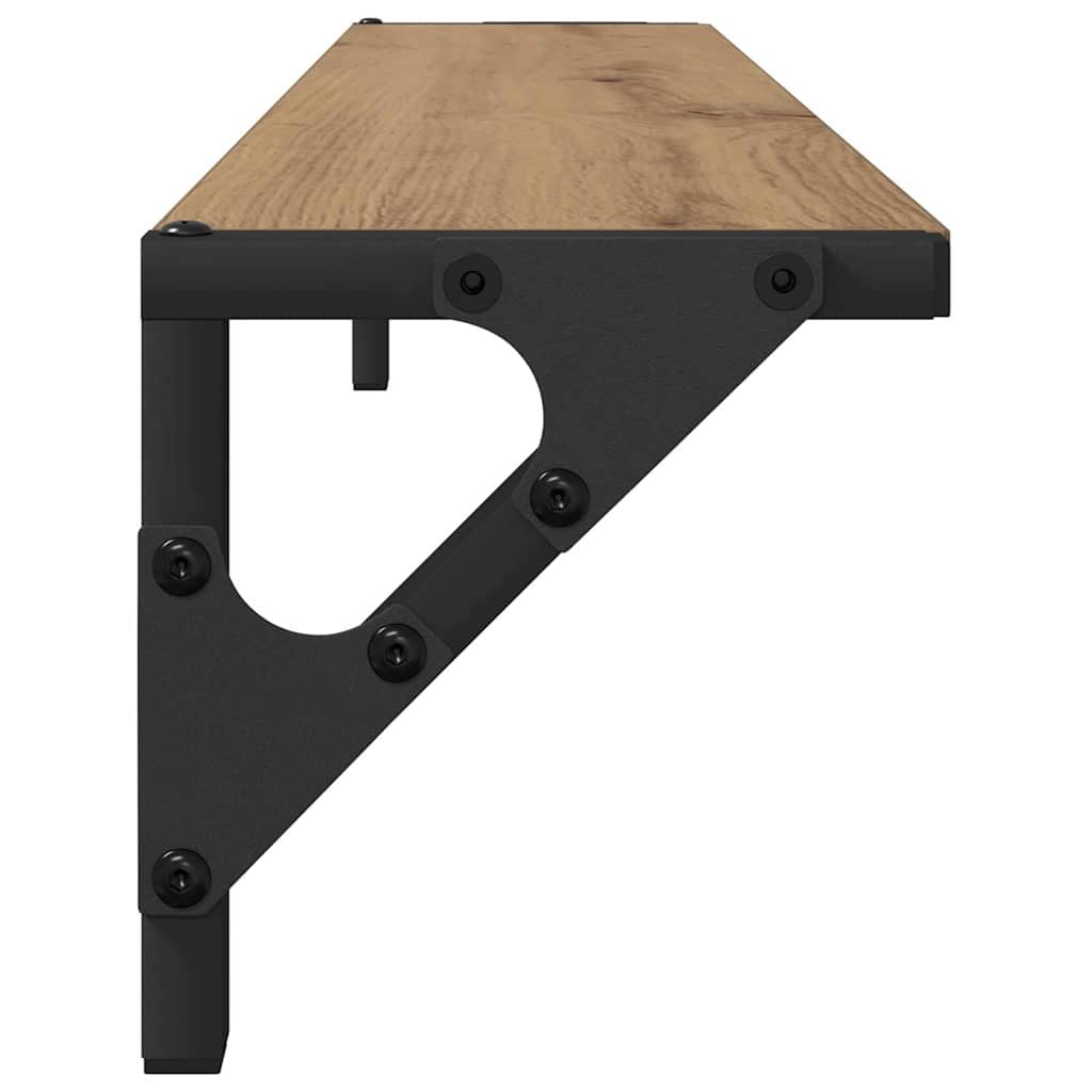 Wall Shelves with Shelf 2 pcs Artisan Oak 80 x 15 x 15.5 cm