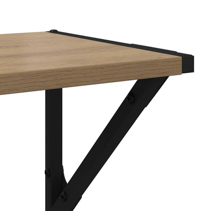 Wall Shelves with Shelf 2 pcs Artisan Oak 60 x 25 x 25.5 cm
