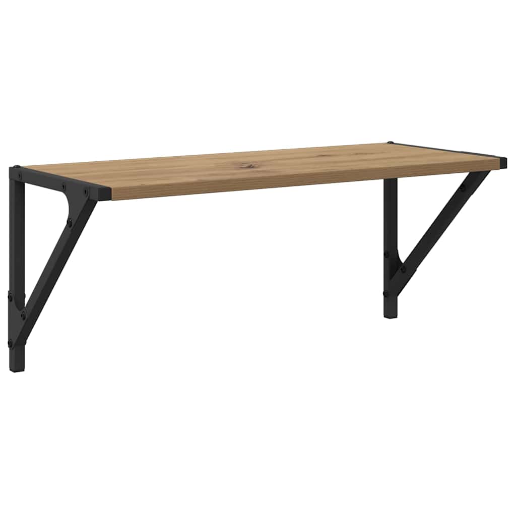 Wall Shelves with Shelf 2 pcs Artisan Oak 60 x 25 x 25.5 cm