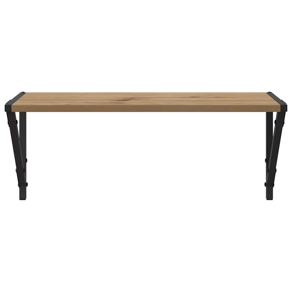 Wall Shelves with Shelf 2 pcs Artisan Oak 60 x 25 x 25.5 cm