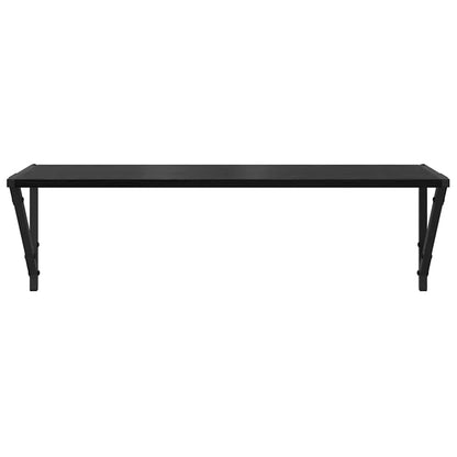Wall Shelves 2 pcs Black Oak 80 x 25 x 25.5 cm Engineered Wood