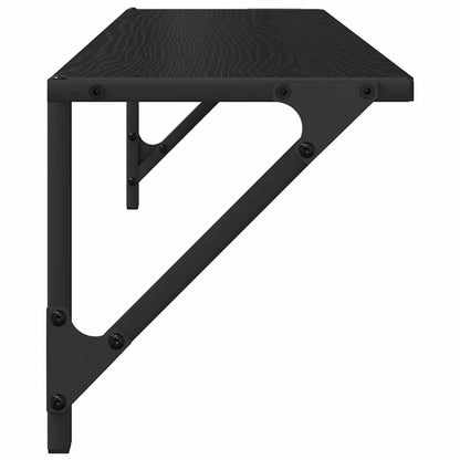 Wall Shelves 2 pcs Black Oak 80 x 25 x 25.5 cm Engineered Wood