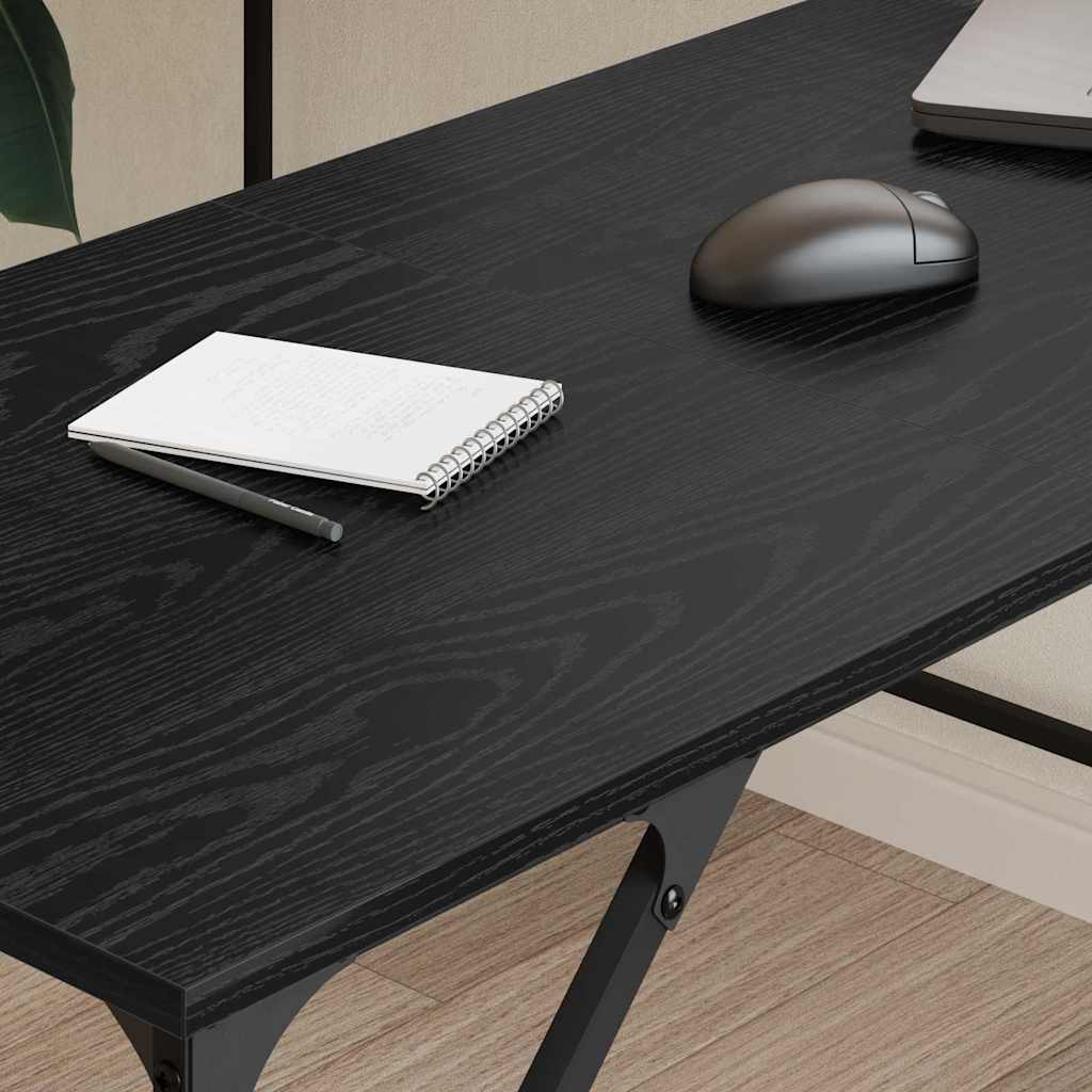 Desk Black Oak 149 x 149 x 75 cm Engineered Wood