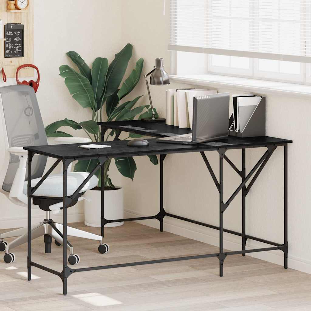 Desk Black Oak Engineered Wood 149 x 149 x 75 cm