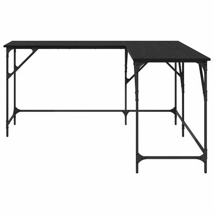 Desk Black Oak 149 x 149 x 75 cm Engineered Wood