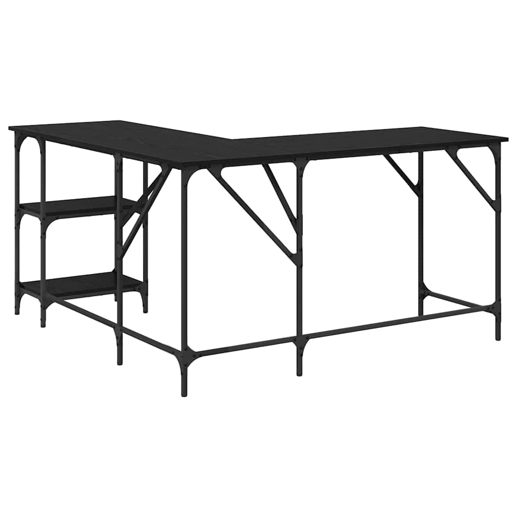 Desk Black Oak 139 x 139 x 75 cm Engineered Wood