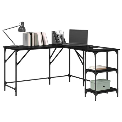 Desk Black Oak 139 x 139 x 75 cm Engineered Wood