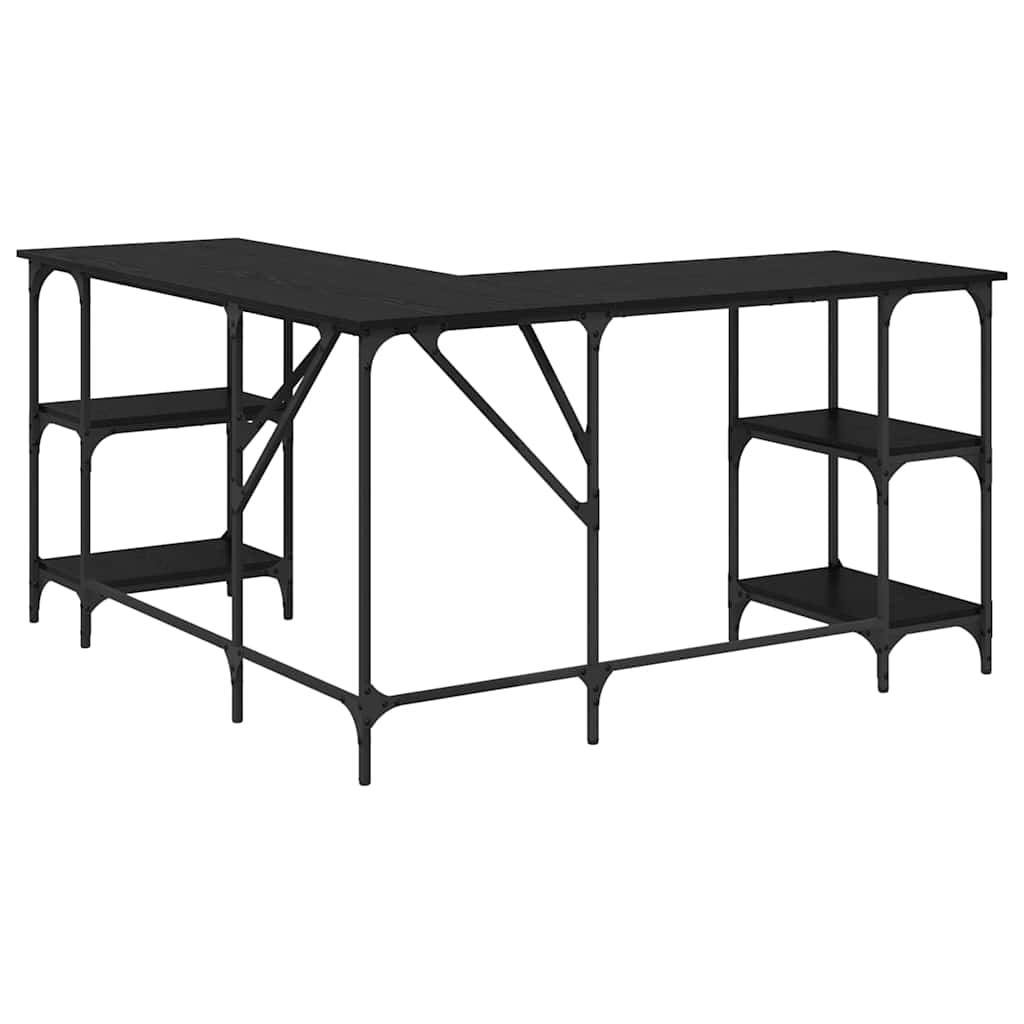 Desk Black Oak 139 x 139 x 75 cm Engineered Wood