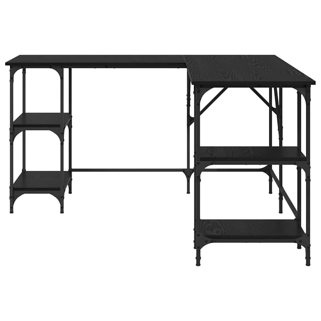 Desk Black Oak 139 x 139 x 75 cm Engineered Wood