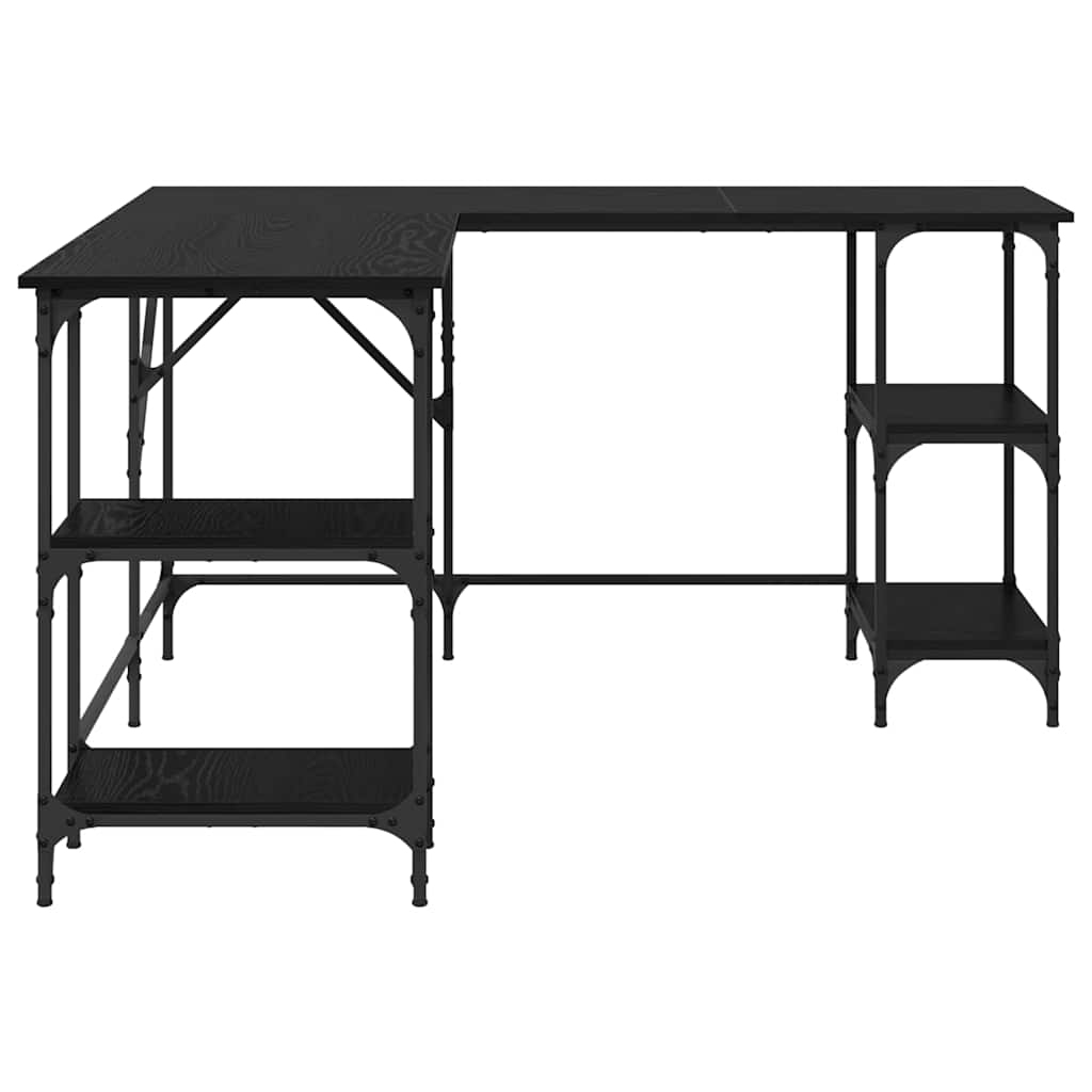 Desk Black Oak 139 x 139 x 75 cm Engineered Wood