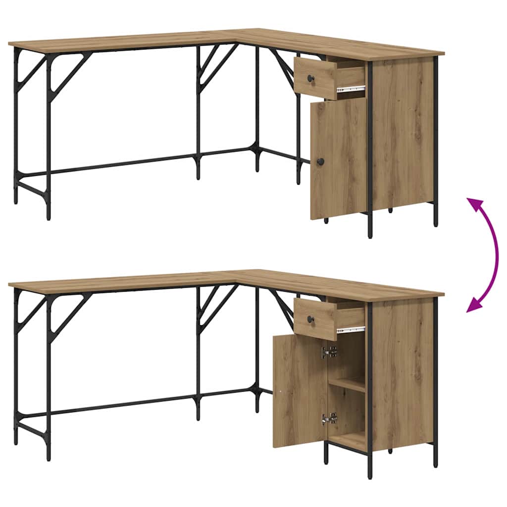 Desk Artisan Oak 141 x 141 x 75 cm Engineered Wood