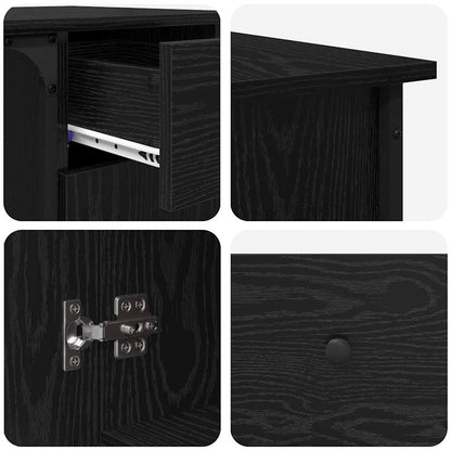 Desk Black Oak 141 x 141 x 75 cm Engineered Wood