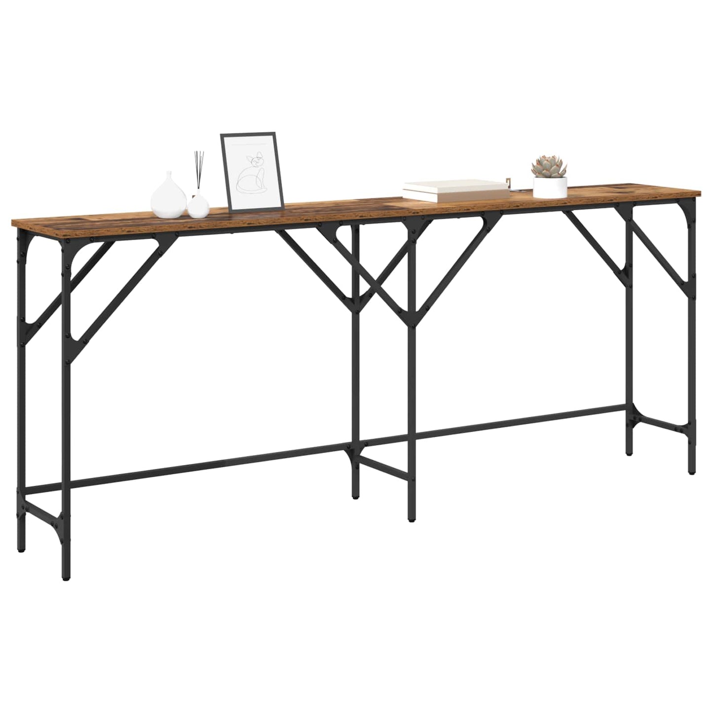 Console Table Old Wood 180 x 30 x 75 cm Engineered Wood