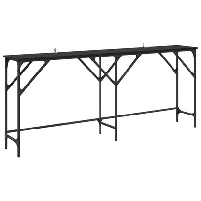 Console Table Black Oak 180 x 30 x 75 cm Engineered Wood