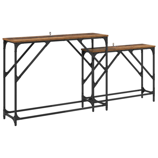 Console Table 2 pcs Old Wood 100 x 28 x 75 cm Engineered Wood