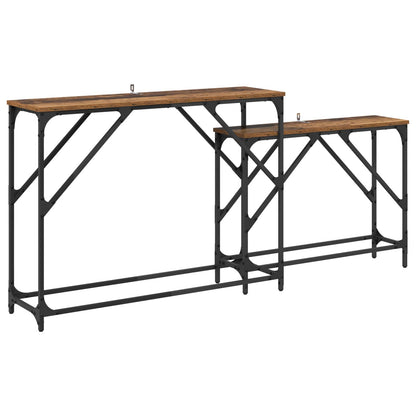Console Table 2 pcs Old Wood 100 x 28 x 75 cm Engineered Wood