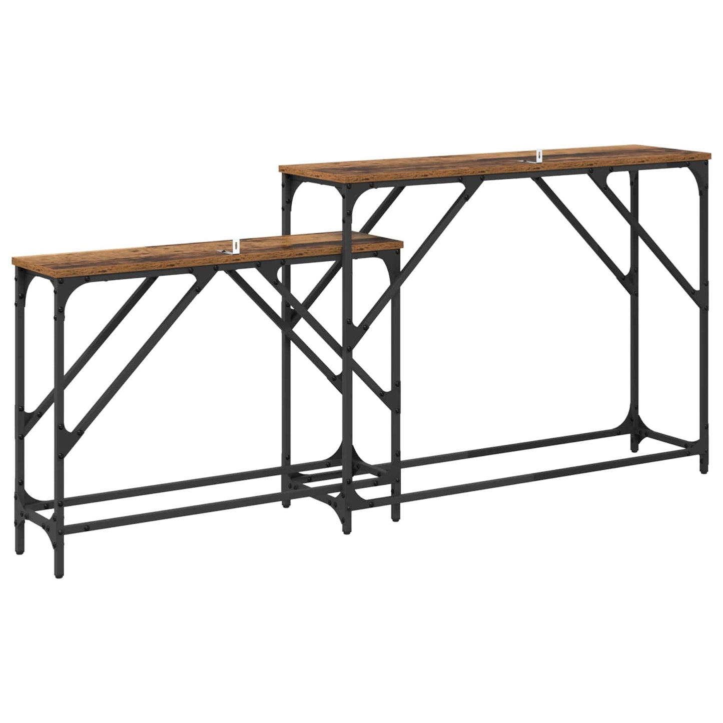 Console Table 2 pcs Old Wood 100 x 28 x 75 cm Engineered Wood