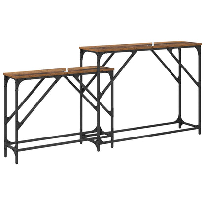 Console Table 2 pcs Old Wood 100 x 28 x 75 cm Engineered Wood