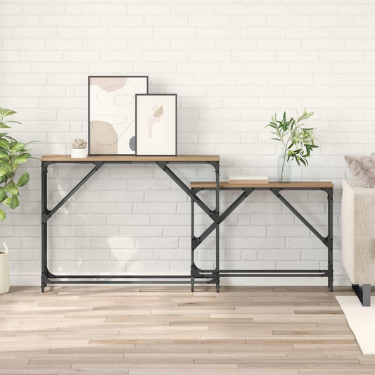 Console Table 2 pcs Artisan Oak 100 x 28 x 75 cm