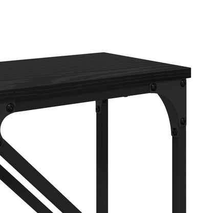 Console Table 2 pcs Black Oak 100 x 28 x 75 cm Engineered Wood