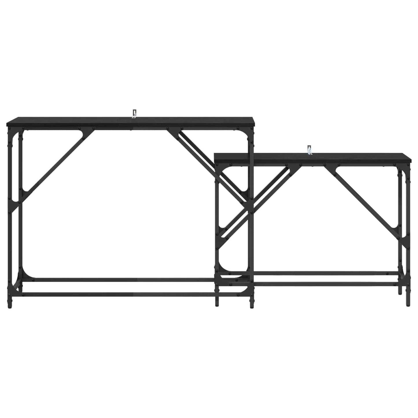 Console Table 2 pcs Black Oak 100 x 28 x 75 cm Engineered Wood
