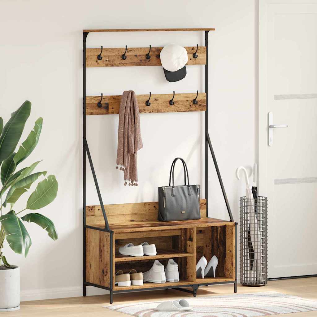 Clothes Rack Old Wood 100 x 41 x 184 cm Engineered Wood