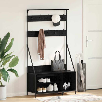 Clothes Rack Black Oak 100 x 41 x 184 cm Engineered Wood