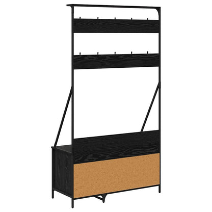 Clothes Rack Black Oak 100 x 41 x 184 cm Engineered Wood