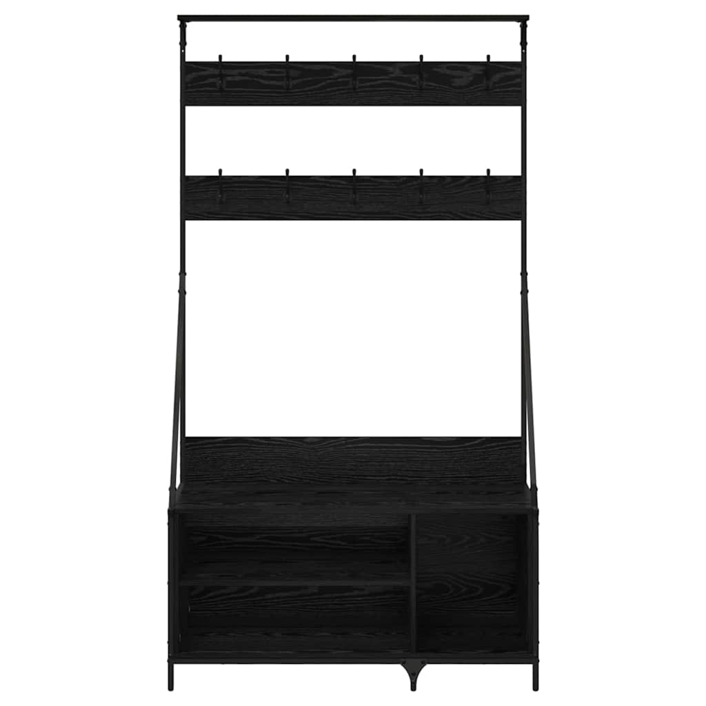 Clothes Rack Black Oak 100 x 41 x 184 cm Engineered Wood