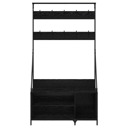 Clothes Rack Black Oak 100 x 41 x 184 cm Engineered Wood