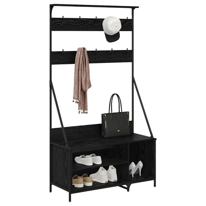 Clothes Rack Black Oak 100 x 41 x 184 cm Engineered Wood