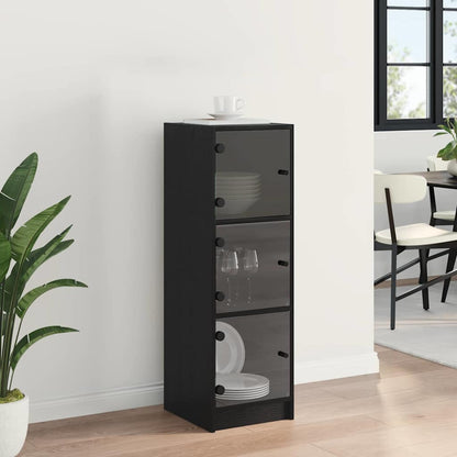 Highboard Black Oak 35 x 37 x 109 cm Engineered Wood