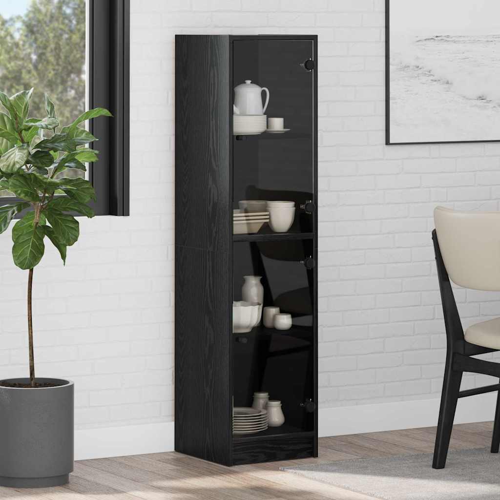 Highboard Black Oak 35 x 37 x 142 cm Engineered Wood