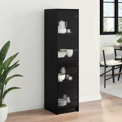 Highboard Black Oak 35 x 37 x 142 cm Engineered Wood