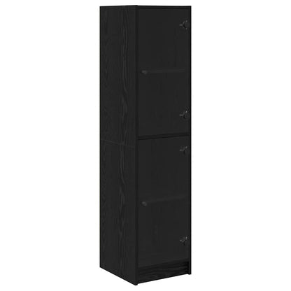 Highboard Black Oak 35 x 37 x 142 cm Engineered Wood