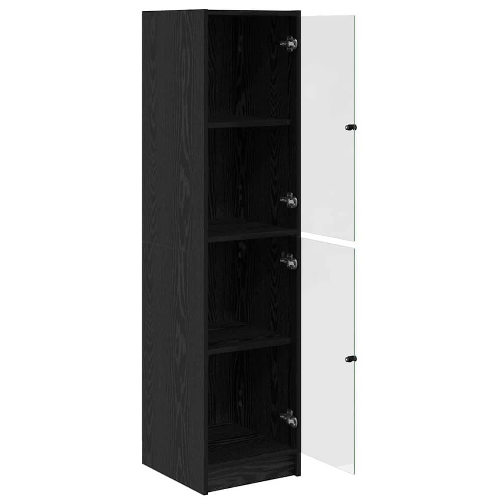 Highboard Black Oak 35 x 37 x 142 cm Engineered Wood