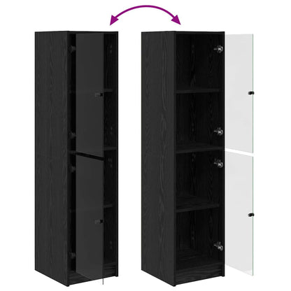 Highboard Black Oak 35 x 37 x 142 cm Engineered Wood