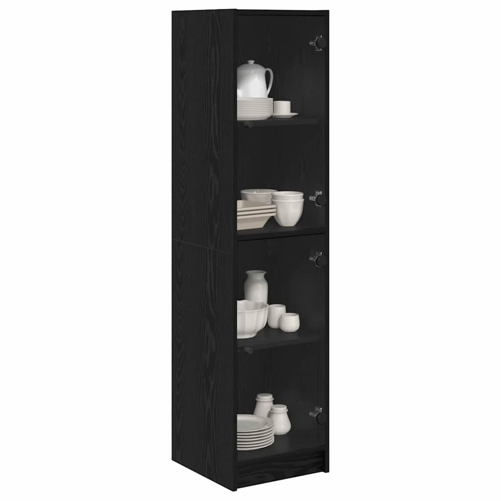 Highboard Black Oak 35 x 37 x 142 cm Engineered Wood