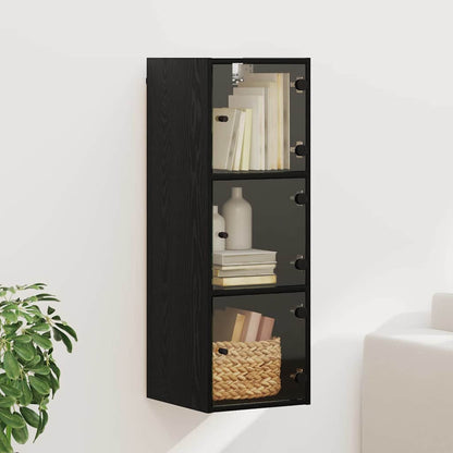 Wall Cabinet Black Oak 35 x 37 x 102 cm Engineered Wood