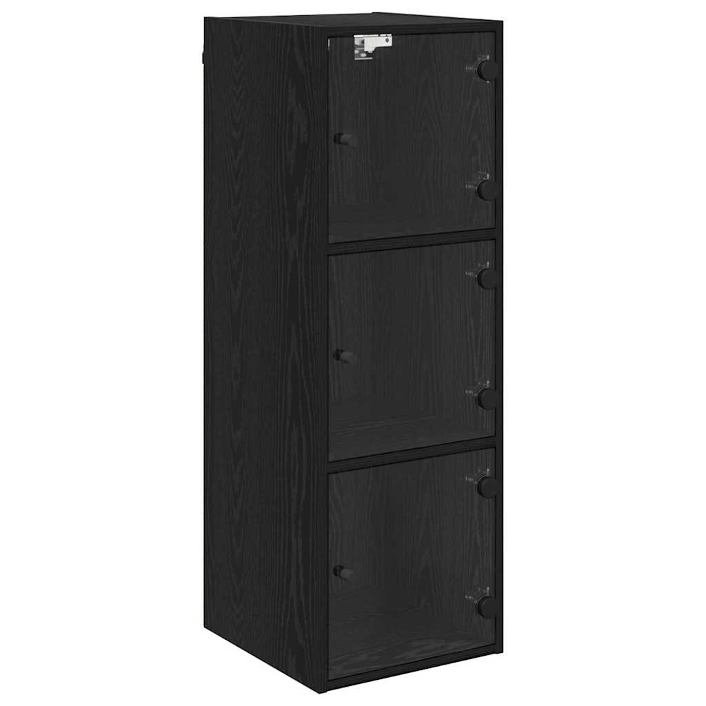 Wall Cabinet Black Oak 35 x 37 x 102 cm Engineered Wood