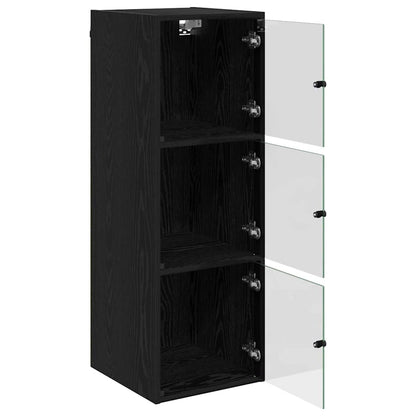 Wall Cabinet Black Oak 35 x 37 x 102 cm Engineered Wood