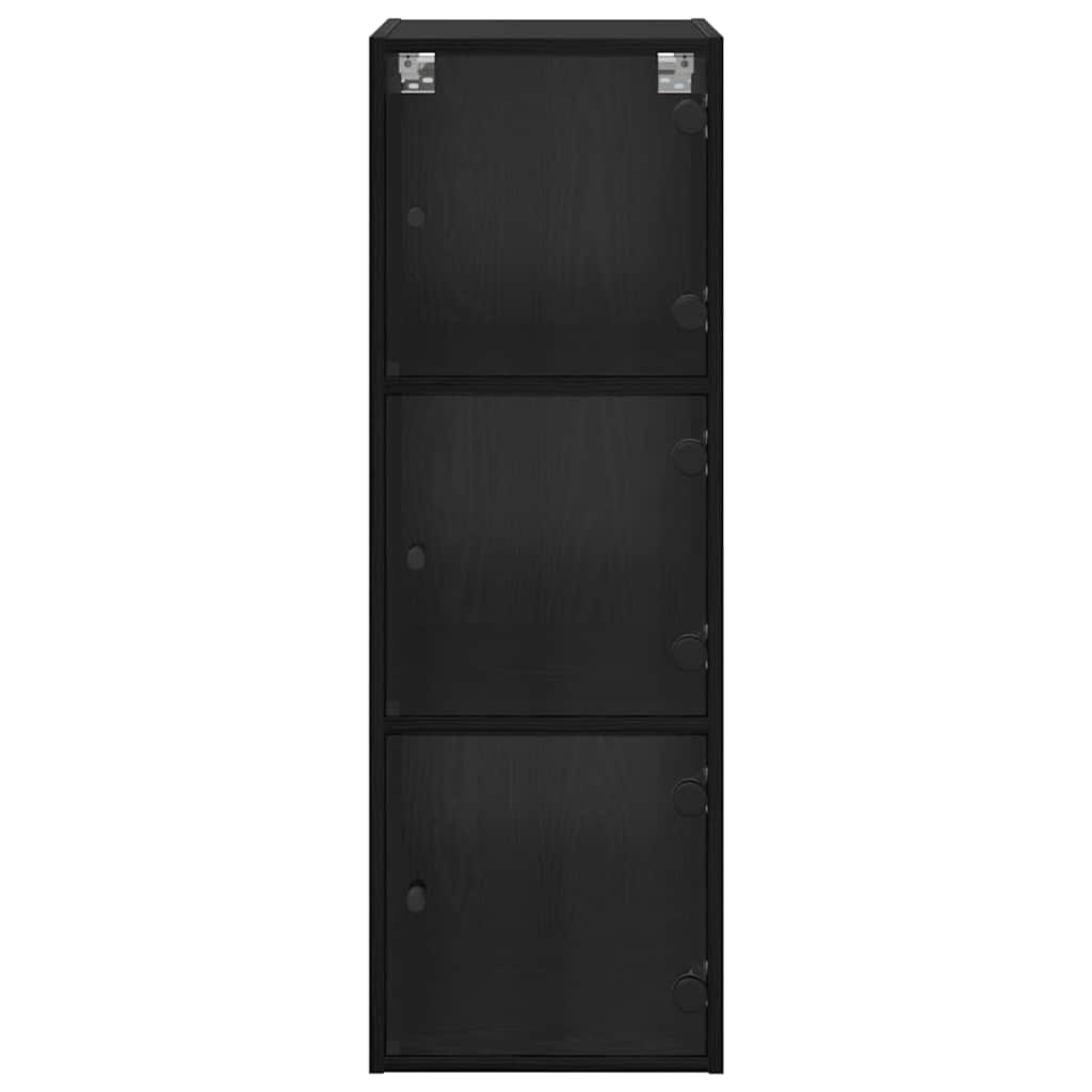 Wall Cabinet Black Oak 35 x 37 x 102 cm Engineered Wood