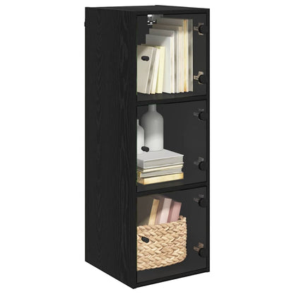 Wall Cabinet Black Oak 35 x 37 x 102 cm Engineered Wood