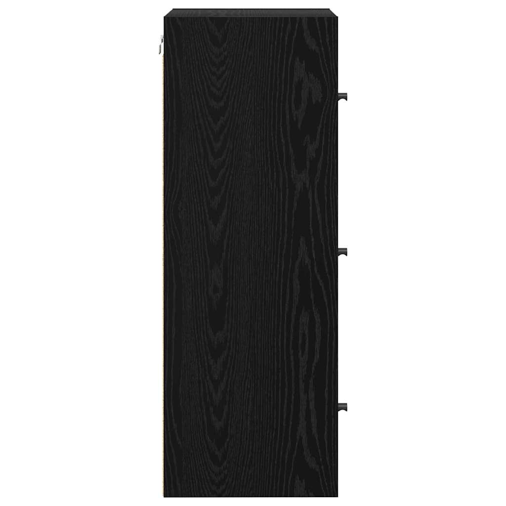 Wall Cabinet Black Oak 35 x 37 x 102 cm Engineered Wood