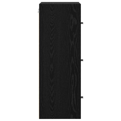Wall Cabinet Black Oak 35 x 37 x 102 cm Engineered Wood
