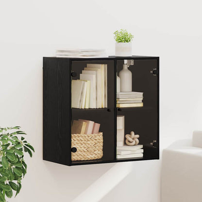Wall Cabinet Black Oak 68 x 37 x 68.5 cm Engineered Wood
