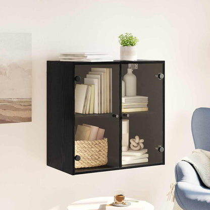 Wall Cabinet Black Oak 68 x 37 x 68.5 cm Engineered Wood
