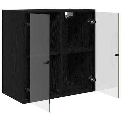 Wall Cabinet Black Oak 68 x 37 x 68.5 cm Engineered Wood