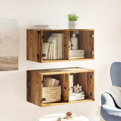 Wall Cabinets 2 pcs Old Wood 68 x 37 x 35 cm Engineered Wood